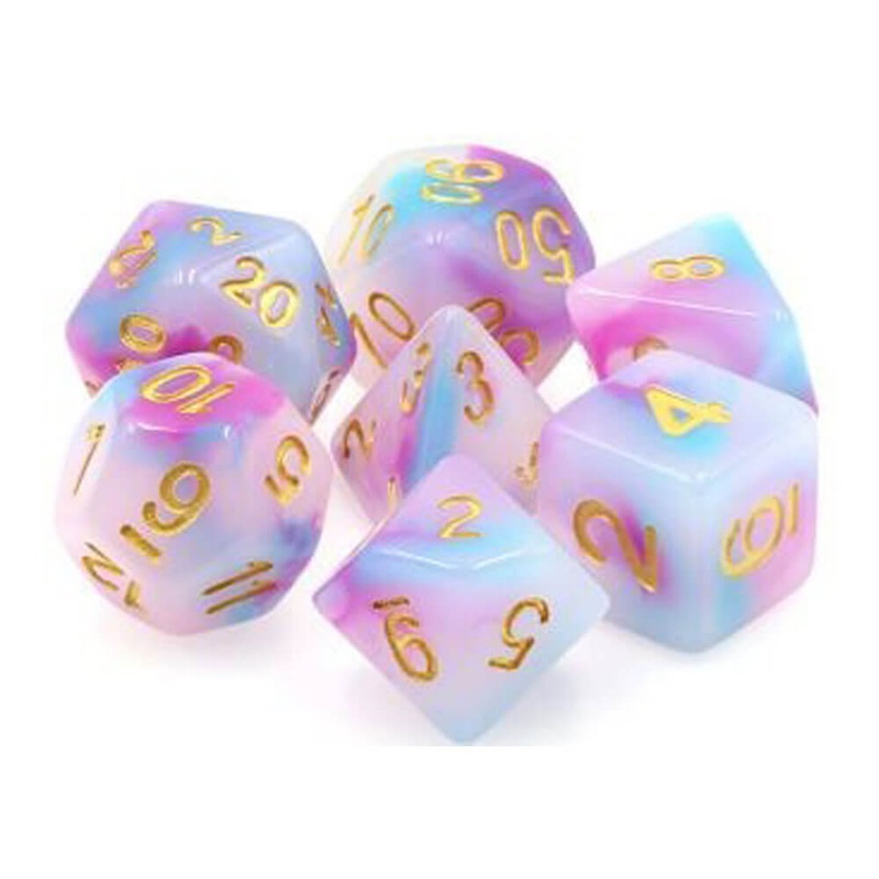 TMG DICE Je me sens jolie Purple / Blue Jade Opaque (ensemble de 7)