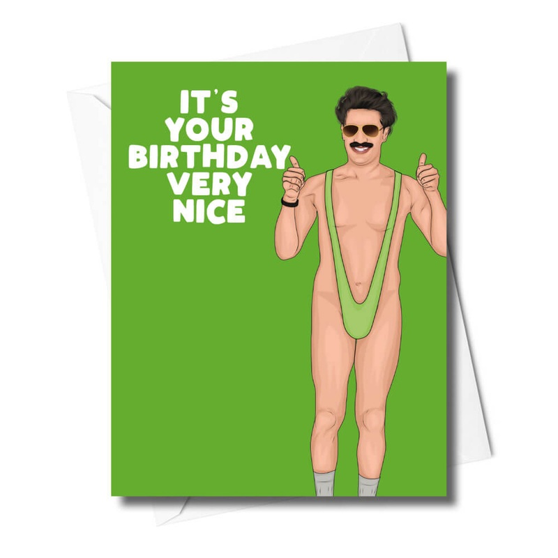 Sentiments sales de la carte d'anniversaire borat