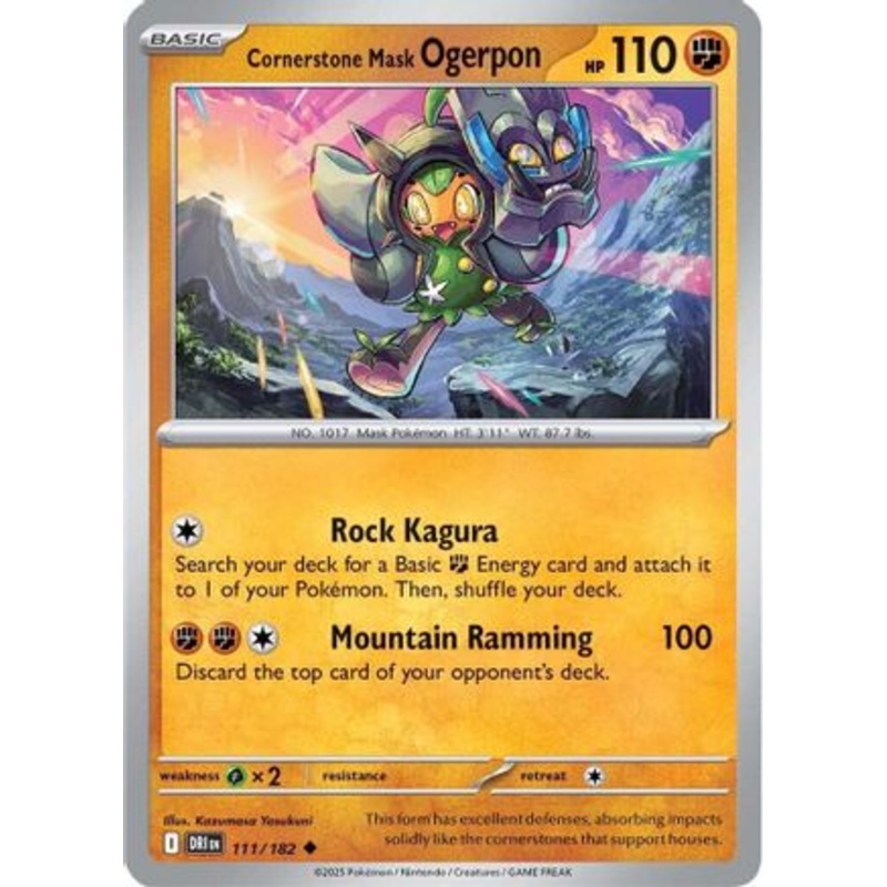 Cornerstone Mask Ogerpon 111  - Reverse Holofoil SV10 Destined Rivals - Uncommon