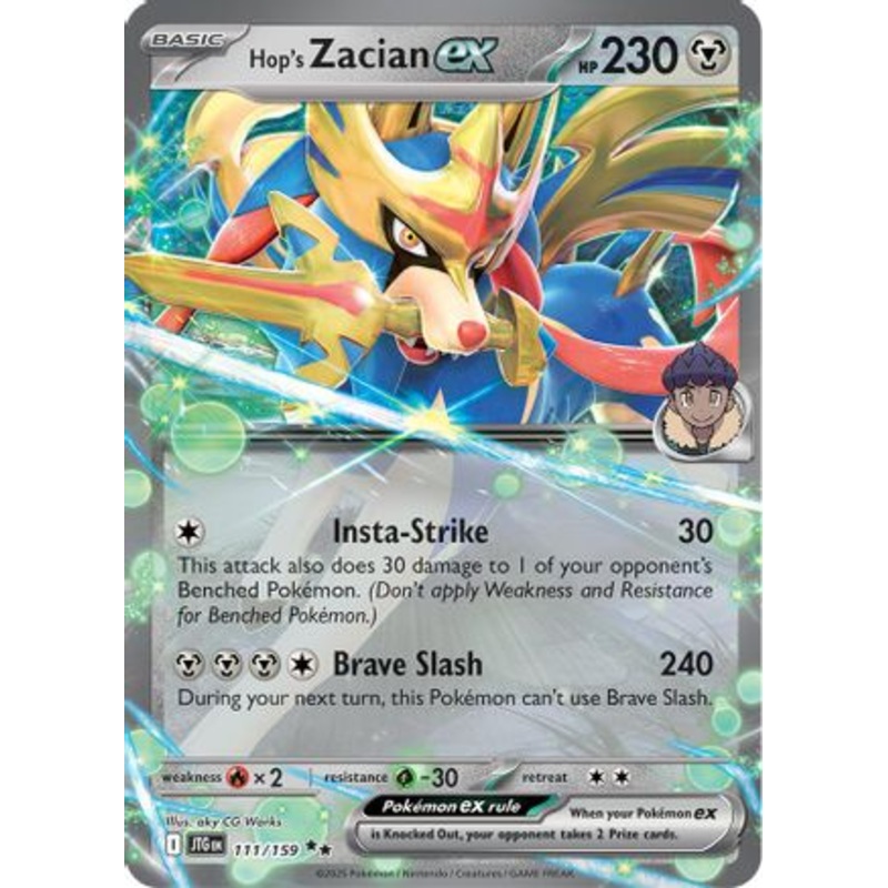Hop's Zacian ex 111/159  - Holofoil SV09 Journey Together - Double Rare