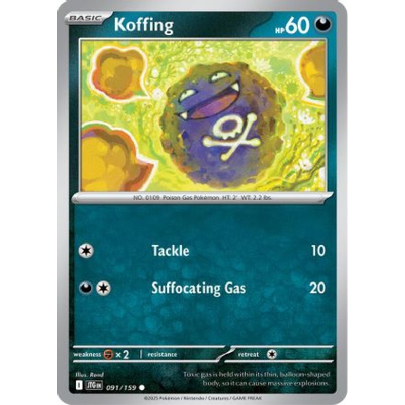Koffing 091/159  - Reverse Holofoil SV09 Journey Together - Common
