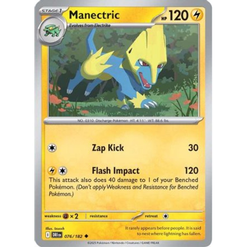Manectric 076  - Reverse Holofoil SV10 Destined Rivals - Uncommon