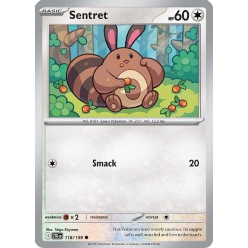 Sentret 118/159  - Reverse Holofoil SV09 Journey Together - Common