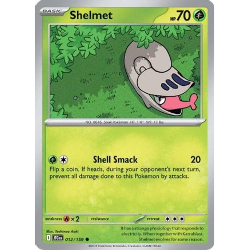 Shelmet 012/159  - Reverse Holofoil SV09 Journey Together - Common