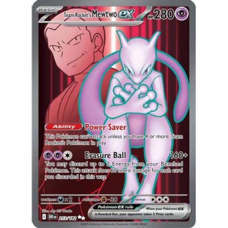 Team Rocket's Mewtwo ex 213/182  - Holofoil SV10 Destined Rivals - Ultra Rare