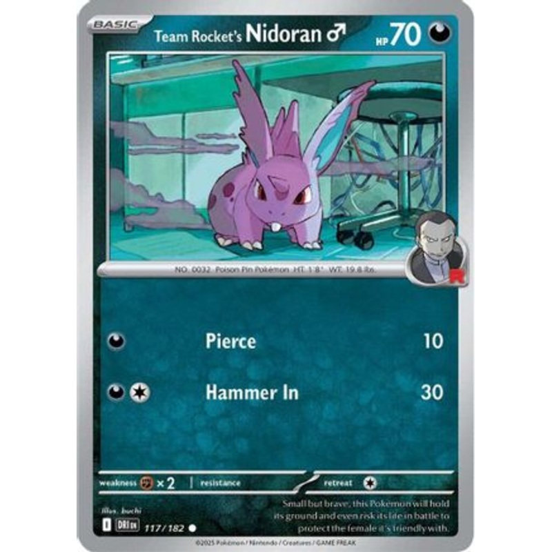 Team Rocket's Nidoran M 117  - Reverse Holofoil SV10 Destined Rivals - Common