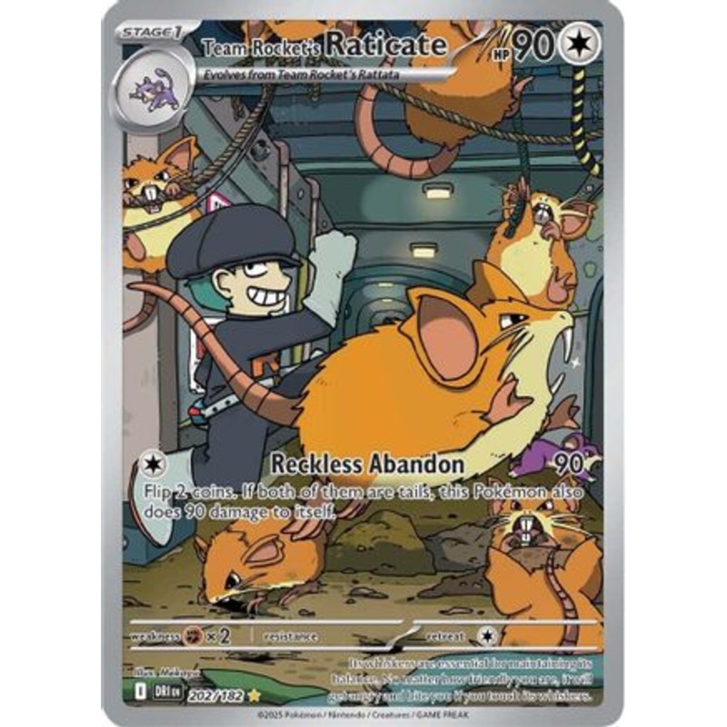 Team Rocket's Raticate 202/182  - Holofoil SV10 Destined Rivals - Illustration Rare