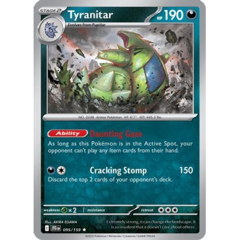 Tyranitar 095/159  - Reverse Holofoil SV09 Journey Together - Rare