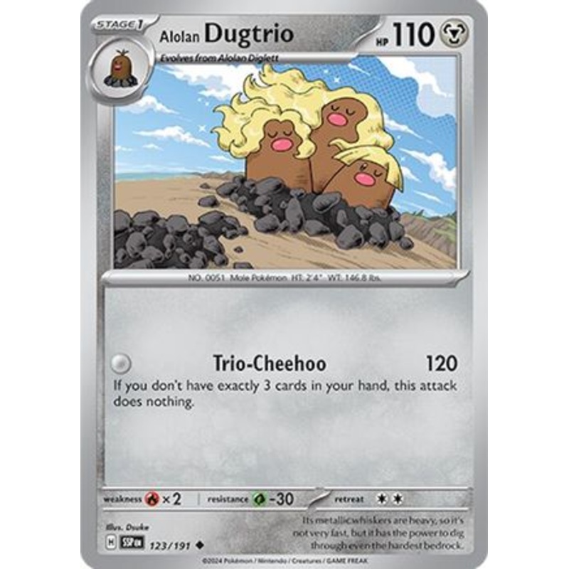 Alolan Dugtrio 123/191  SV08 Surging Sparks - Uncommon