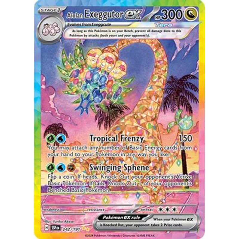 Alolan Exeggutor ex 242/191  - Holofoil SV08 Surging Sparks - Special Illustration Rare