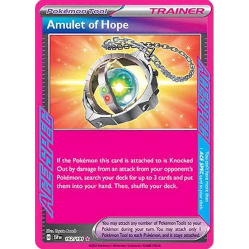 Amulet of Hope 162/191  - Holofoil SV08 Surging Sparks - ACE SPEC Rare