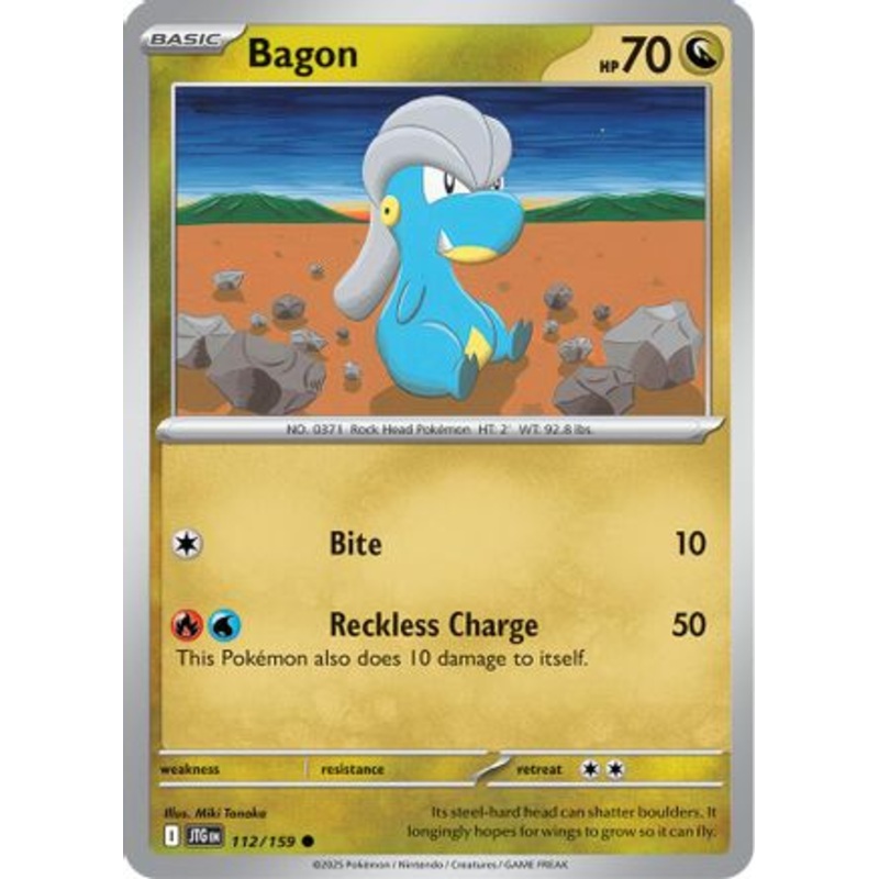 Bagon 112/159  - Reverse Holofoil SV09 Journey Together - Common