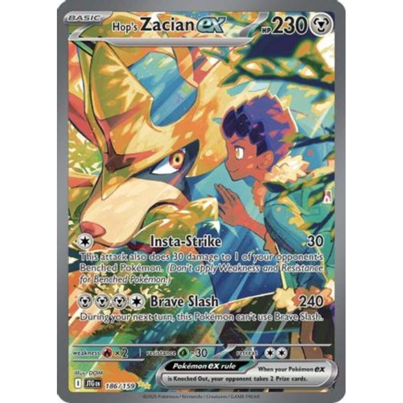 Hop's Zacian ex 186/159  - Holofoil SV09 Journey Together - Special Illustration Rare