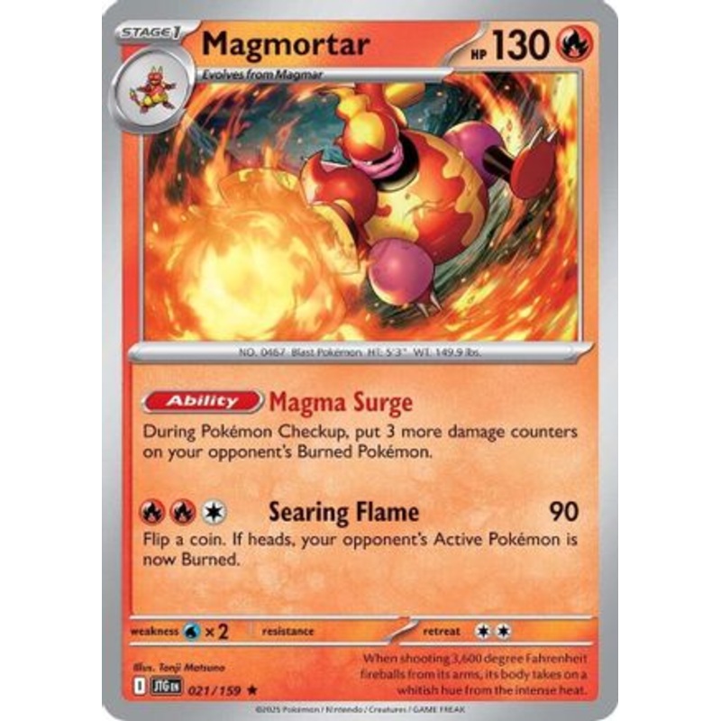 Magmortar 021/159  - Reverse Holofoil SV09 Journey Together - Rare