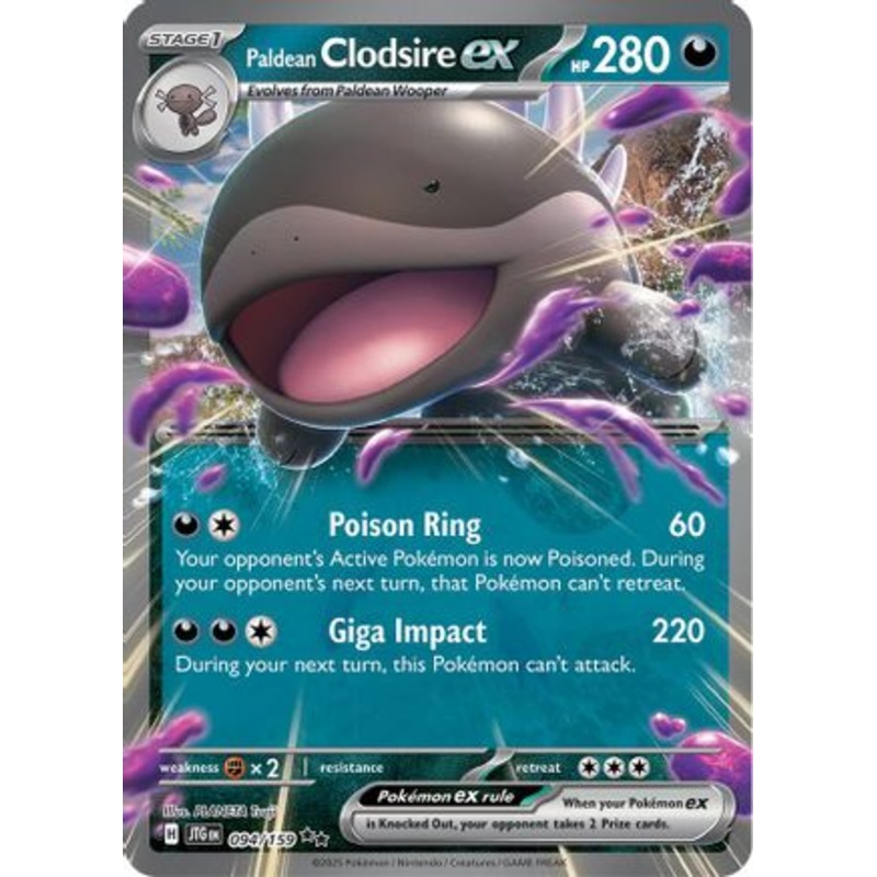 Paldean Clodsire ex 094/159  - Holofoil SV09 Journey Together - Double Rare