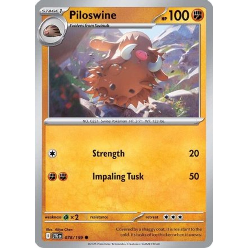 Piloswine 078/159  - Reverse Holofoil SV09 Journey Together - Common