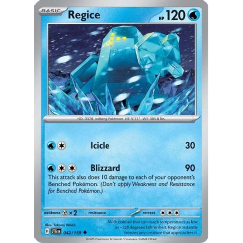 Regice 042/159  - Reverse Holofoil SV09 Journey Together - Uncommon