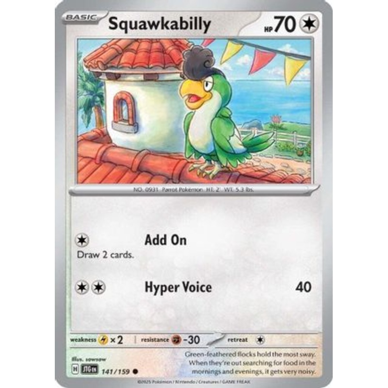 Squawkabilly 141/159  - Reverse Holofoil SV09 Journey Together - Common