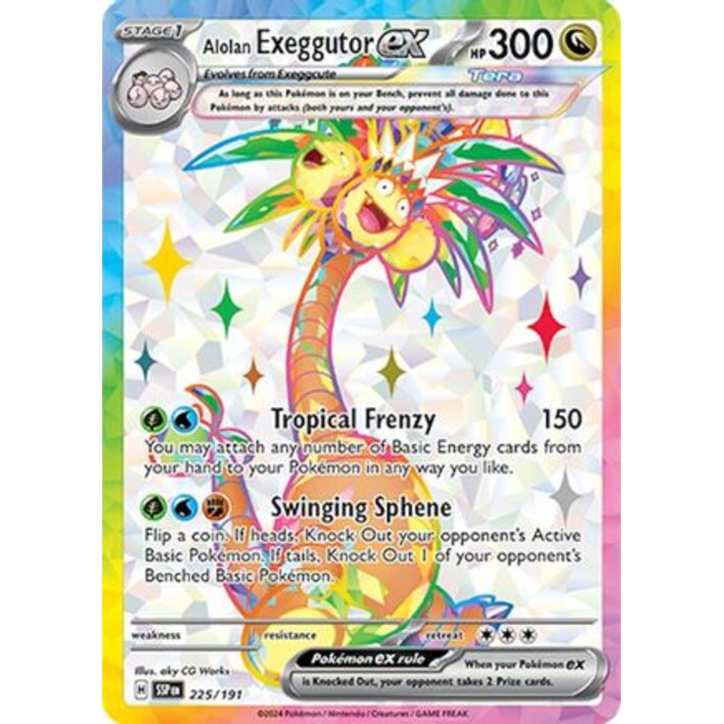 Alolan Exeggutor ex 225/191  - Holofoil SV08 Surging Sparks - Ultra Rare