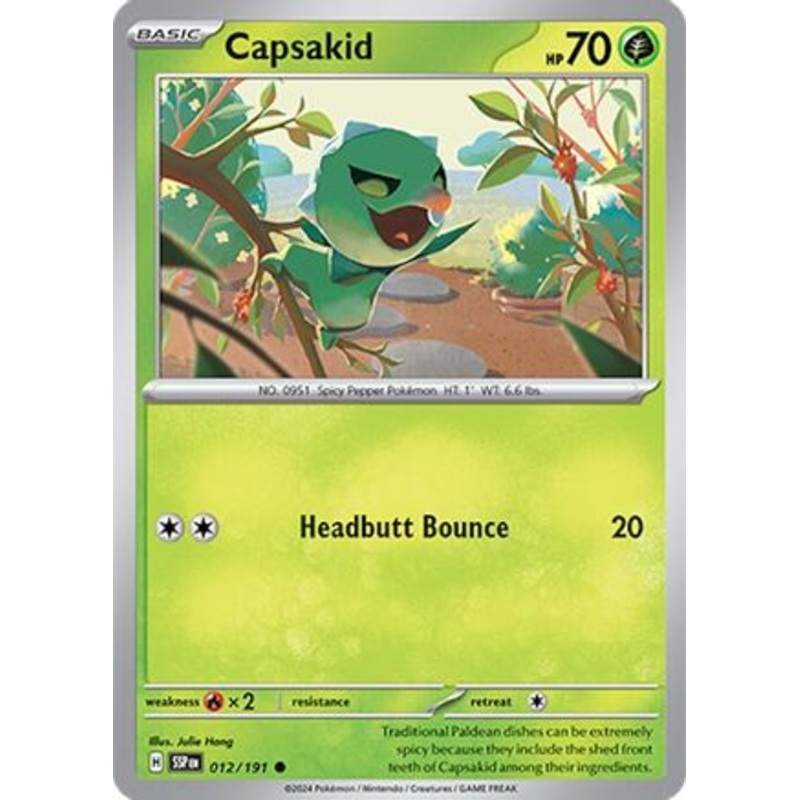 Capsakid 012/191  - Reverse Holofoil SV08 Surging Sparks - Common