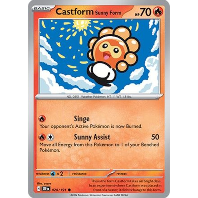 Castform Sunny Form 020/191  SV08 Surging Sparks - Common
