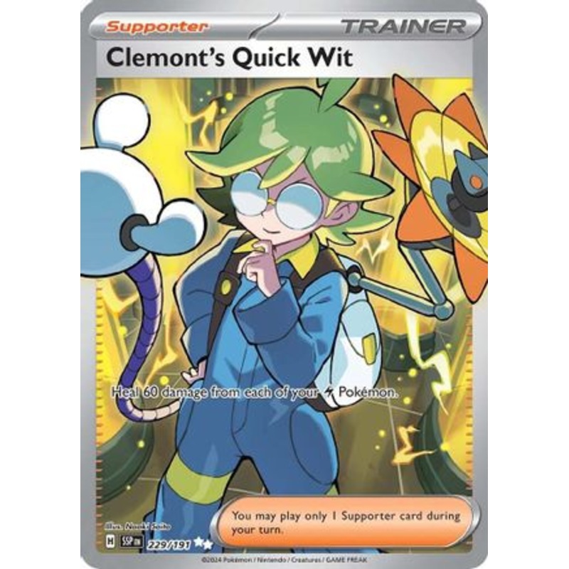 Clemont's Quick Wit 229/191  - Holofoil SV08 Surging Sparks - Ultra Rare