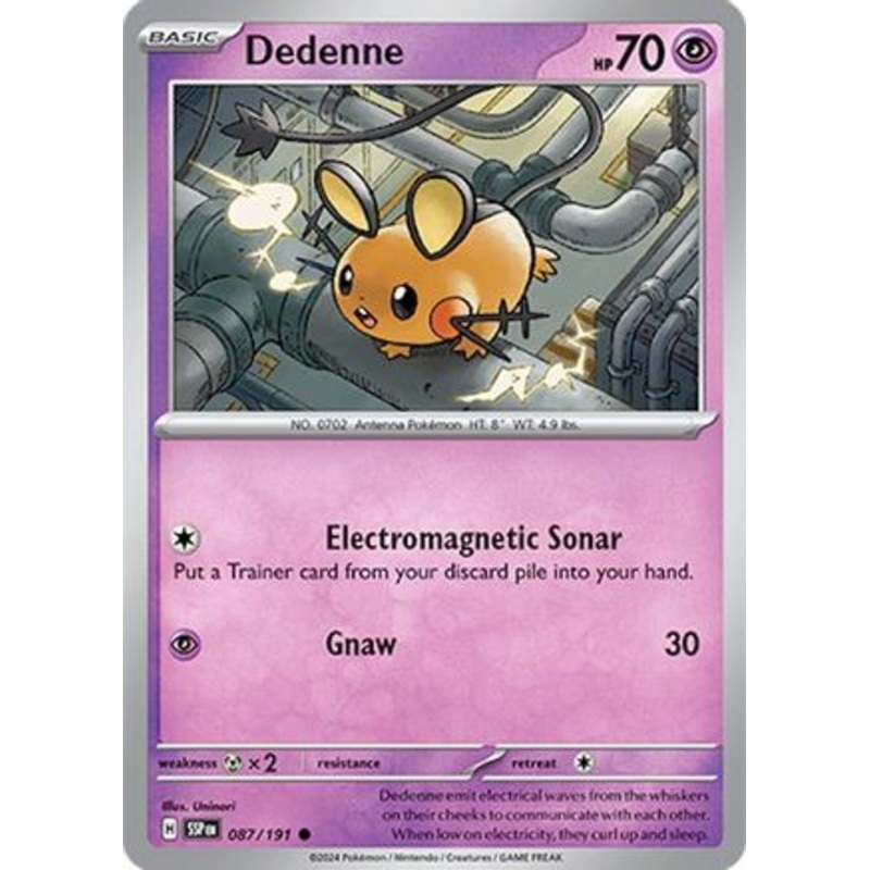 Dedenne 087/191  - Reverse Holofoil SV08 Surging Sparks - Common
