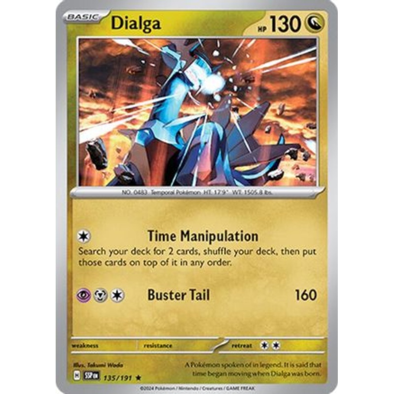 Dialga 135/191  - Reverse Holofoil SV08 Surging Sparks - Rare