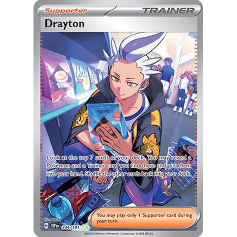 Drayton 244/191  - Holofoil SV08 Surging Sparks - Special Illustration Rare