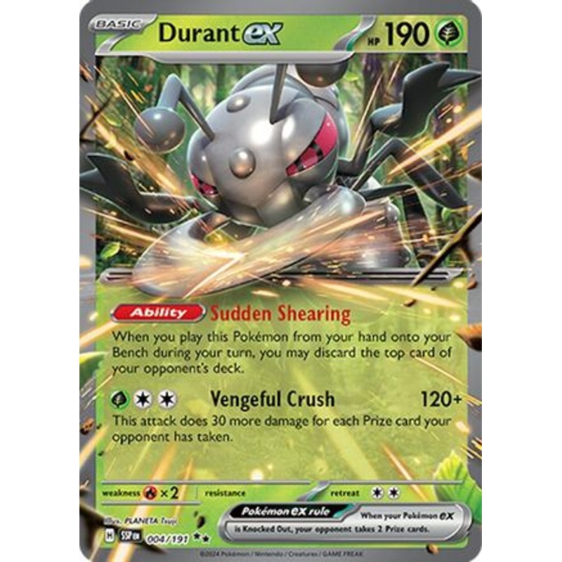 Durant ex 004/191  - Holofoil SV08 Surging Sparks - Double Rare