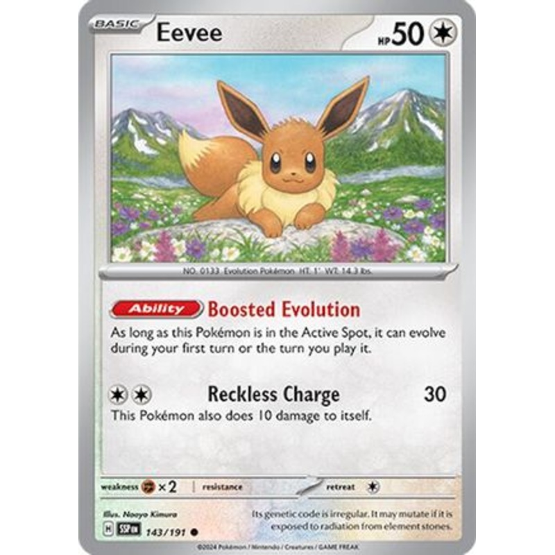 Eevee 143/191  - Reverse Holofoil SV08 Surging Sparks - Common