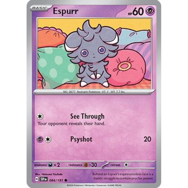 Espurr 084/191  - Reverse Holofoil SV08 Surging Sparks - Common