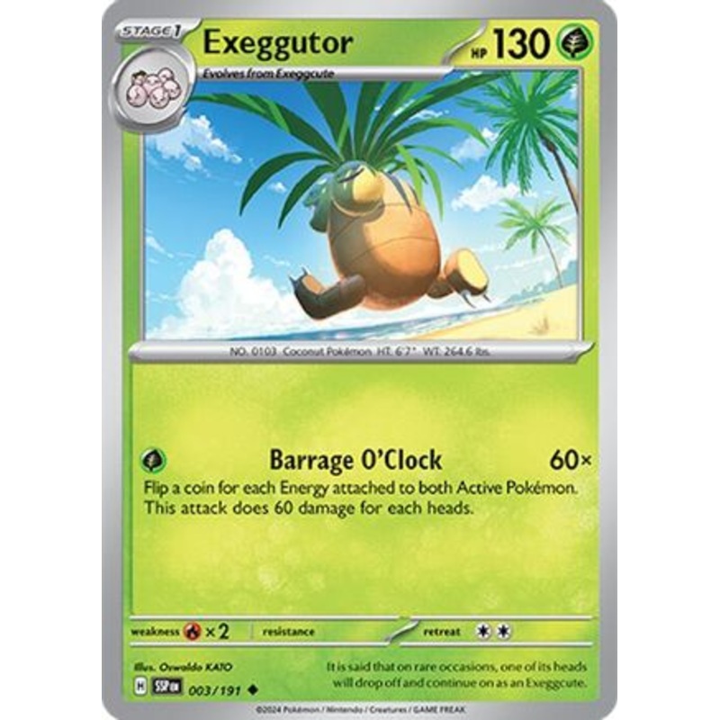 Exeggutor 003/191  - Reverse Holofoil SV08 Surging Sparks - Uncommon