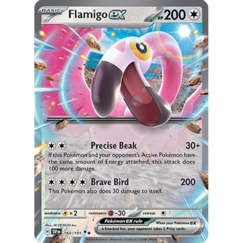Flamigo ex 160/191  - Holofoil SV08 Surging Sparks - Double Rare