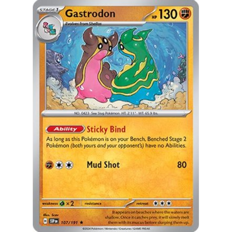 Gastrodon 107/191  - Holofoil SV08 Surging Sparks - Rare