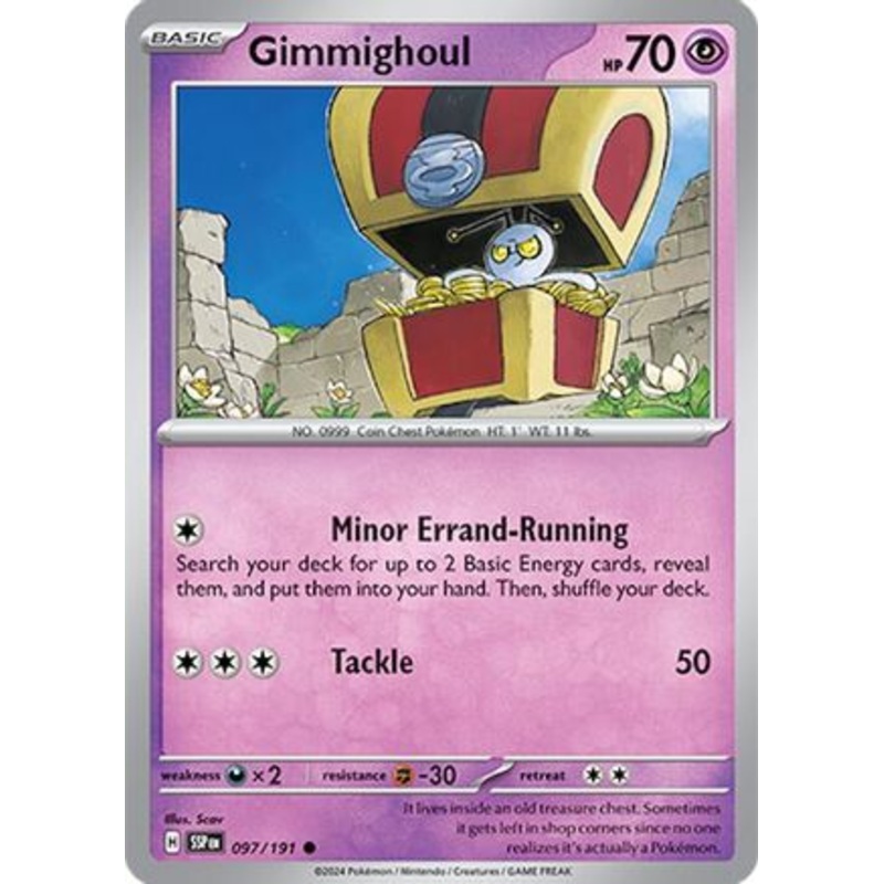 Gimmighoul 097/191  - Reverse Holofoil SV08 Surging Sparks - Common