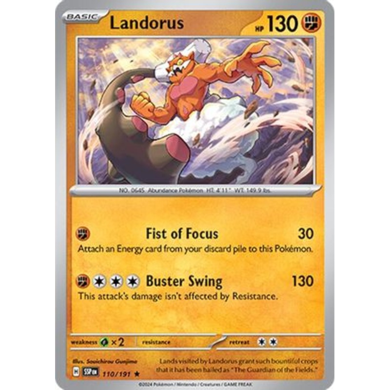 Landorus 110/191  - Reverse Holofoil SV08 Surging Sparks - Rare