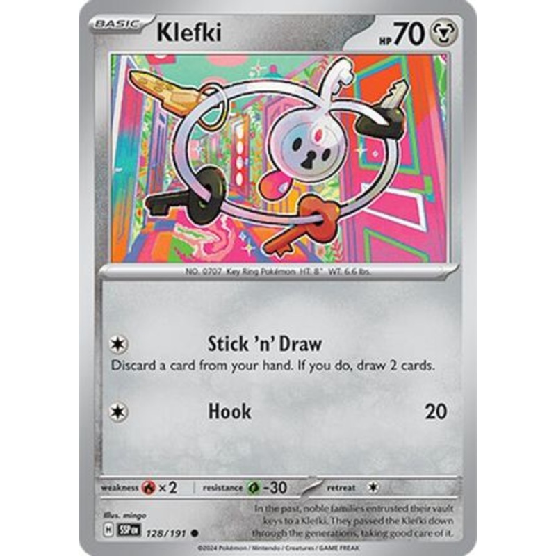 Klefki 128/191  - Reverse Holofoil SV08 Surging Sparks - Common