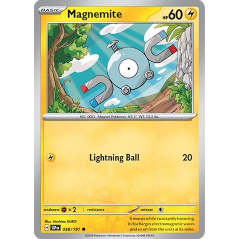 Magnemite 058/191  - Reverse Holofoil SV08 Surging Sparks - Common