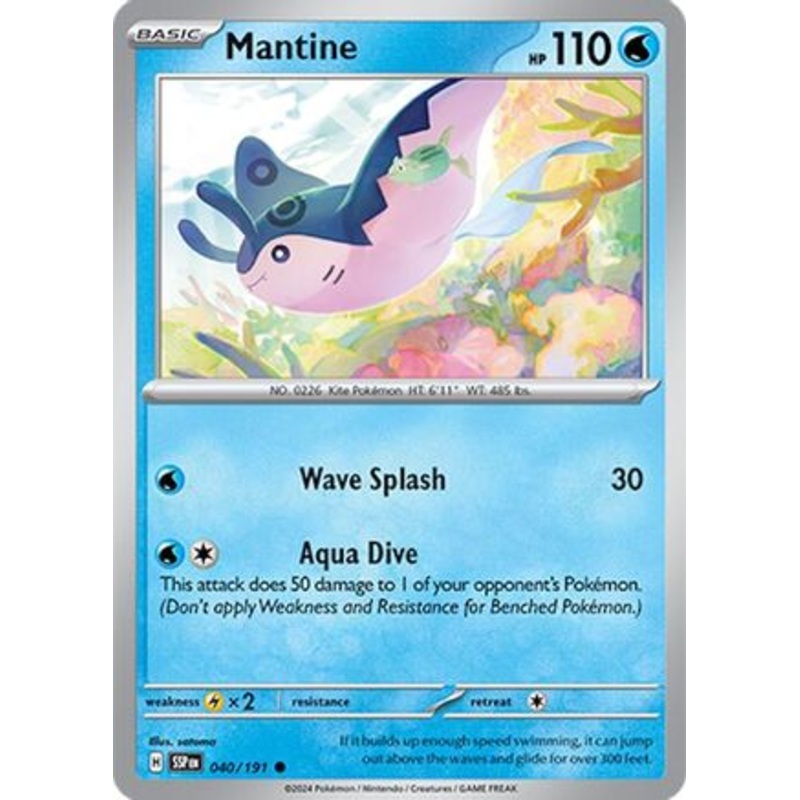 Mantine 040/191  - Reverse Holofoil SV08 Surging Sparks - Common