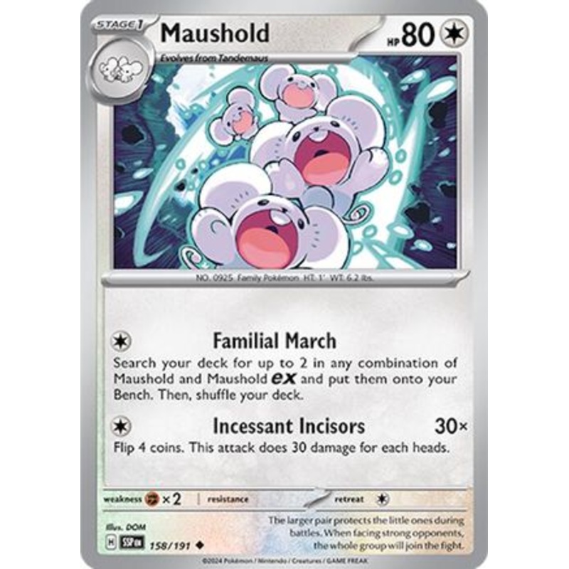Maushold 158/191  - Reverse Holofoil SV08 Surging Sparks - Uncommon
