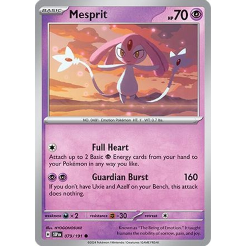 Mesprit 079/191  - Reverse Holofoil SV08 Surging Sparks - Common