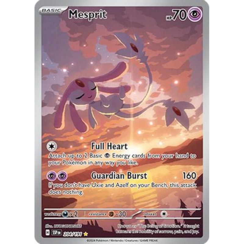 Mesprit 204/191  - Holofoil SV08 Surging Sparks - Illustration Rare