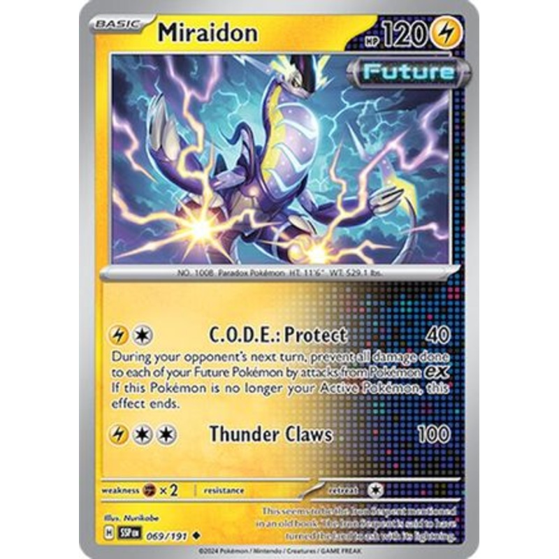 Miraidon 069/191  - Reverse Holofoil SV08 Surging Sparks - Uncommon