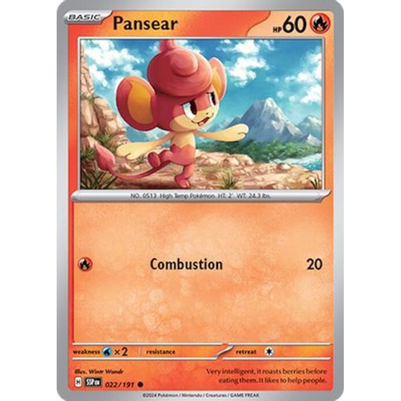 Pansear 022/191  - Reverse Holofoil SV08 Surging Sparks - Common
