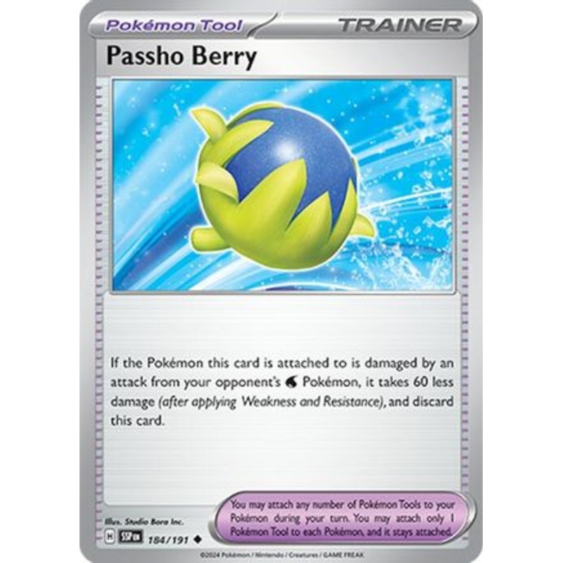 Passho Berry 184/191  - Reverse Holofoil SV08 Surging Sparks - Uncommon