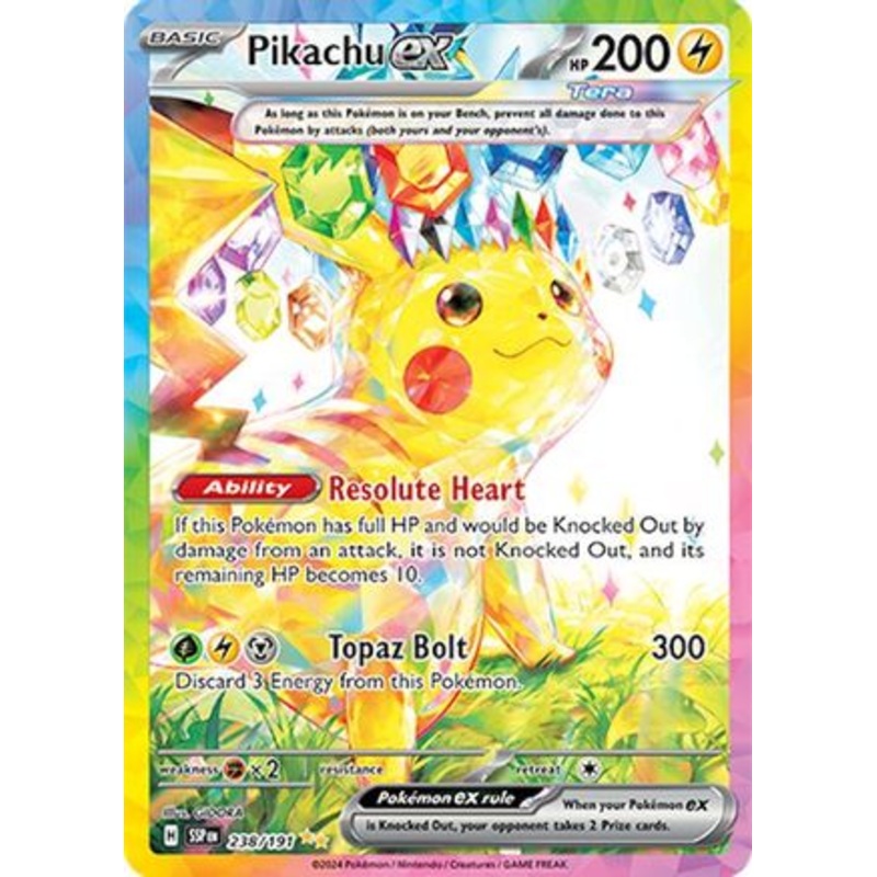 Pikachu ex 238/191  - Holofoil SV08 Surging Sparks - Special Illustration Rare
