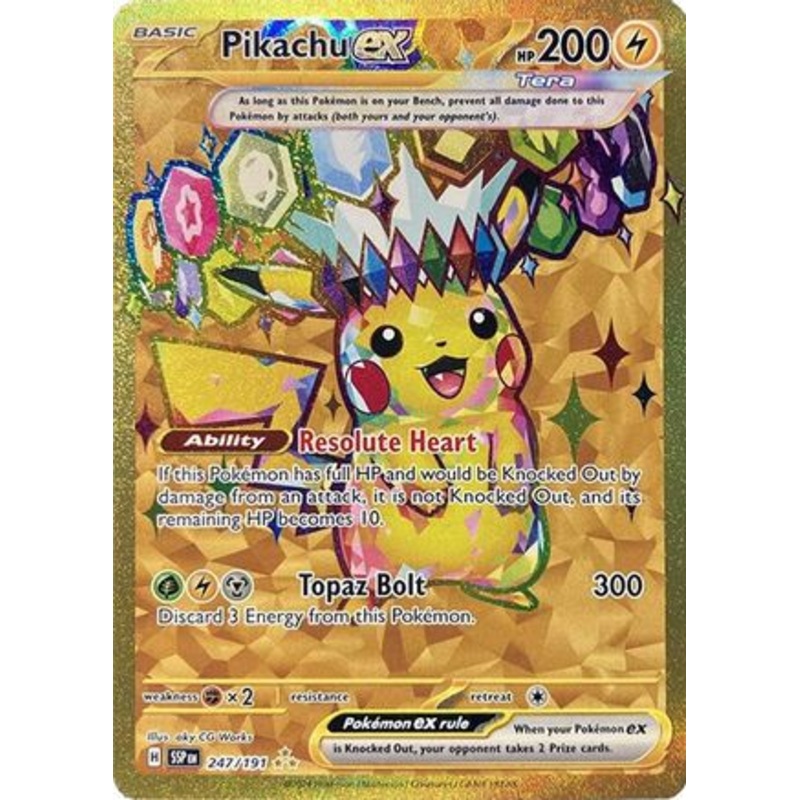 Pikachu ex 247/191  - Holofoil SV08 Surging Sparks - Hyper Rare