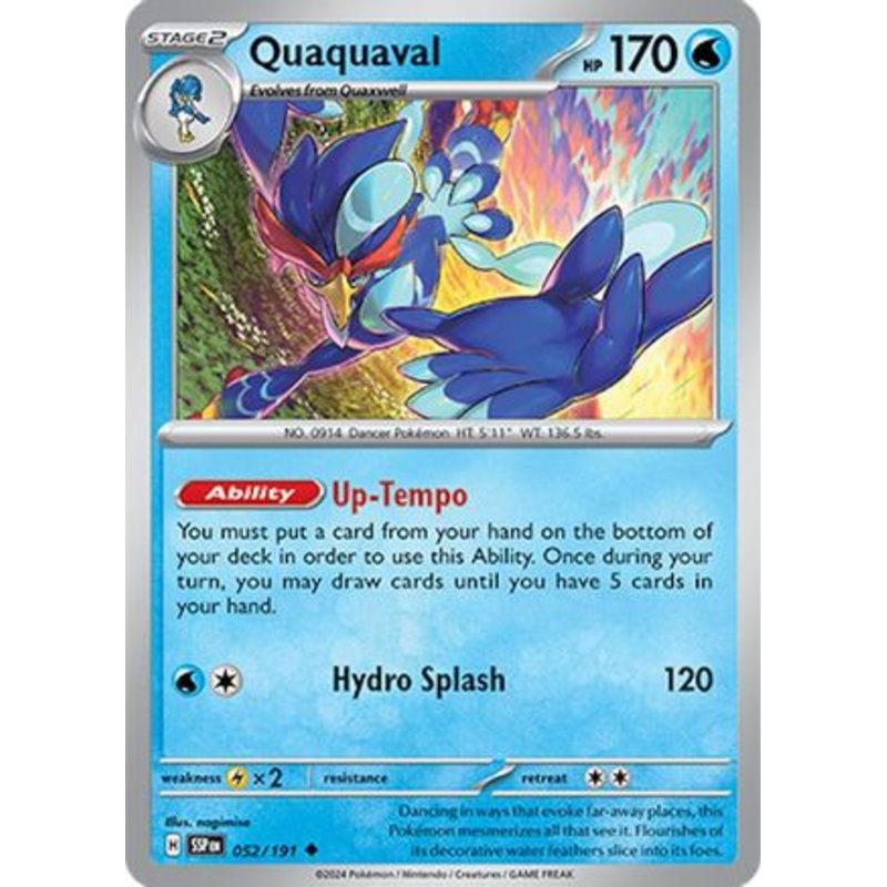Quaquaval 052/191  - Reverse Holofoil SV08 Surging Sparks - Uncommon