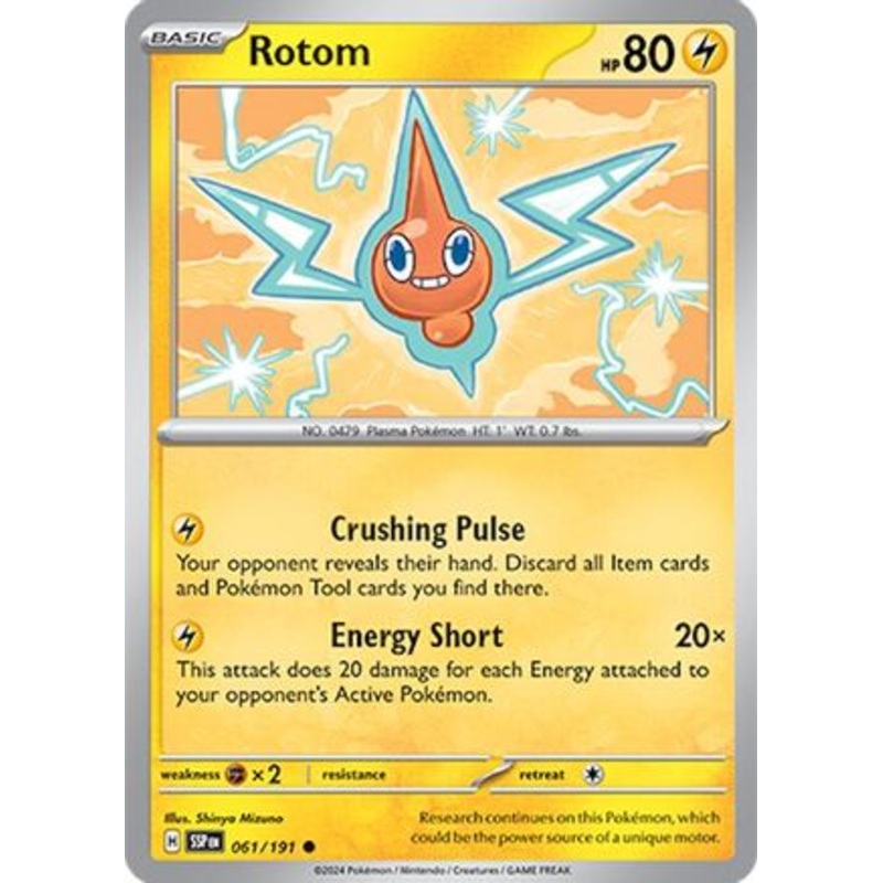 Rotom 061/191  - Reverse Holofoil SV08 Surging Sparks - Common